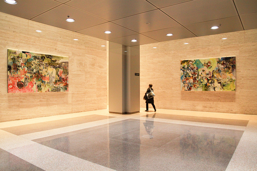 at 1, Place Ville-Marie installed paintings by Chrissy Cheung