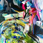 Nouvelle Vague by Chrissy Cheung, an abstract painting 60" x 30"