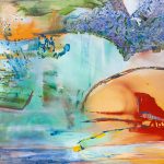 Sunset by Chrissy Cheung. Large-scale painting . acrylic on canvas, 60" x 108"